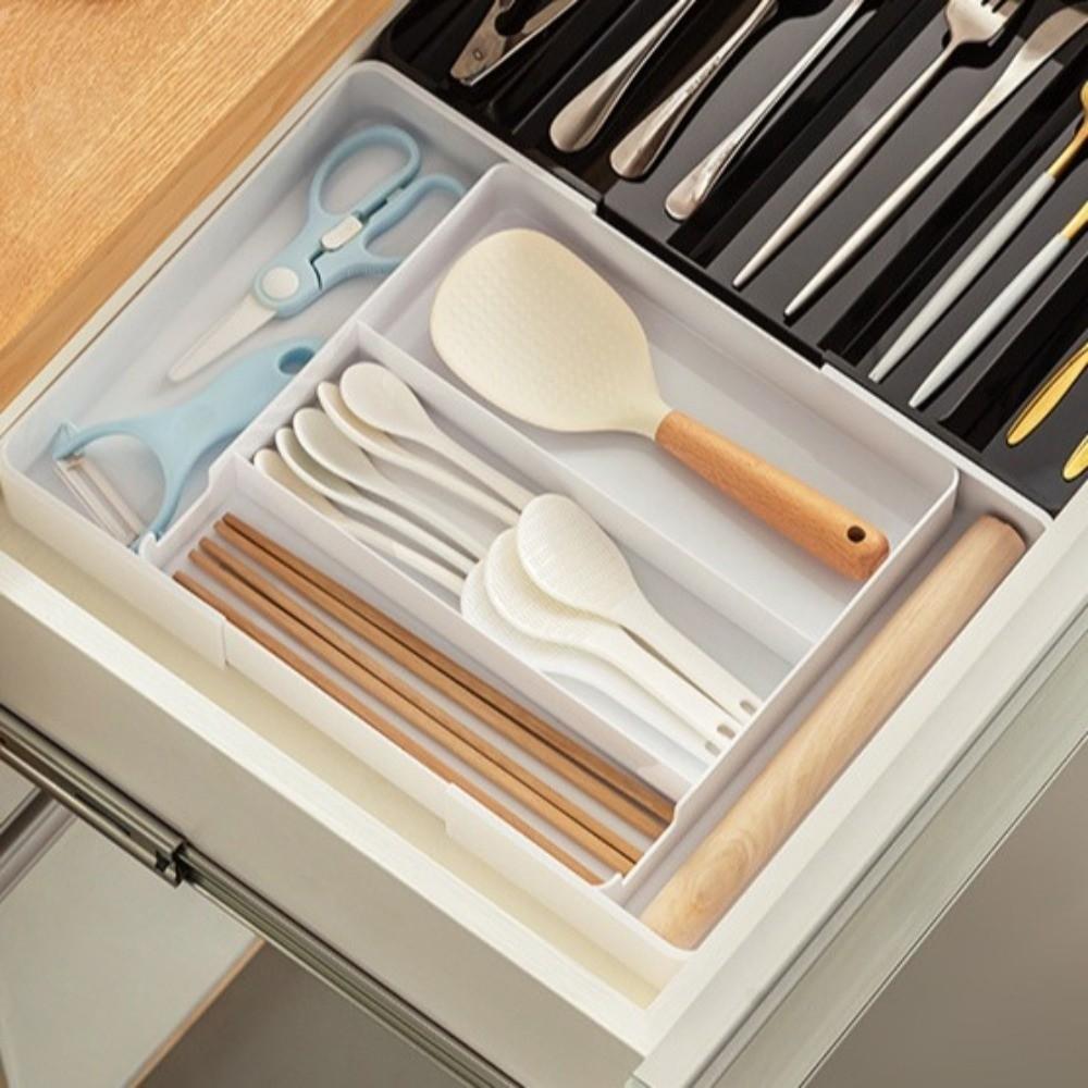 Scalable Cabinet Storage Drawer Retractable Storage Box Stationery Container PET Plastic Compartment Hidden Drawer Home