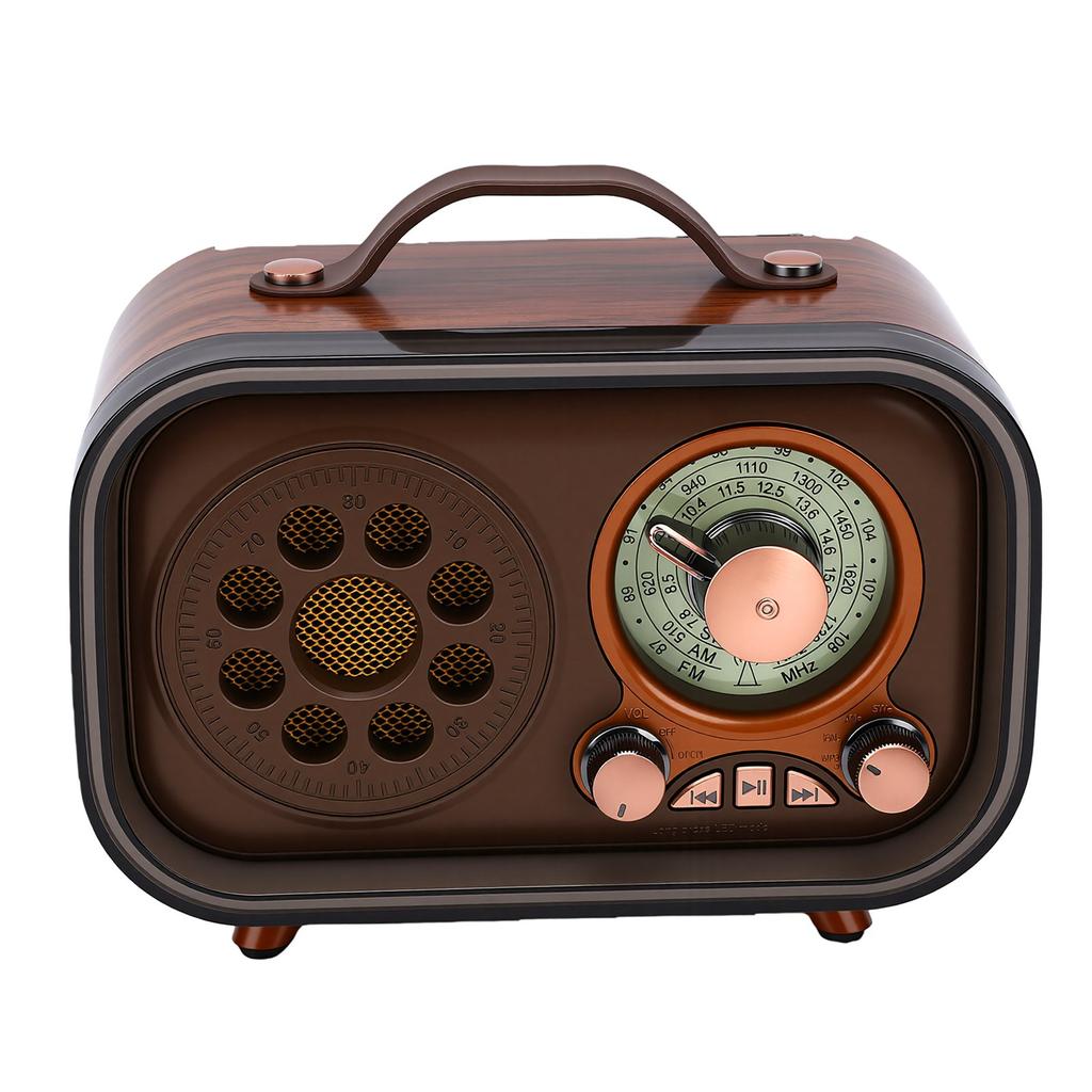 Retro Bluetooth Speaker Radio Rechargeable Portable AM FM SW Radio with Telescopic Antenna for Home Car
