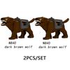MOC Medeival Knights Horse Building Blocks Crow Wolf Warhorse Eagle Lion Green Dragon Warrior Bricks Toys Kids Gift