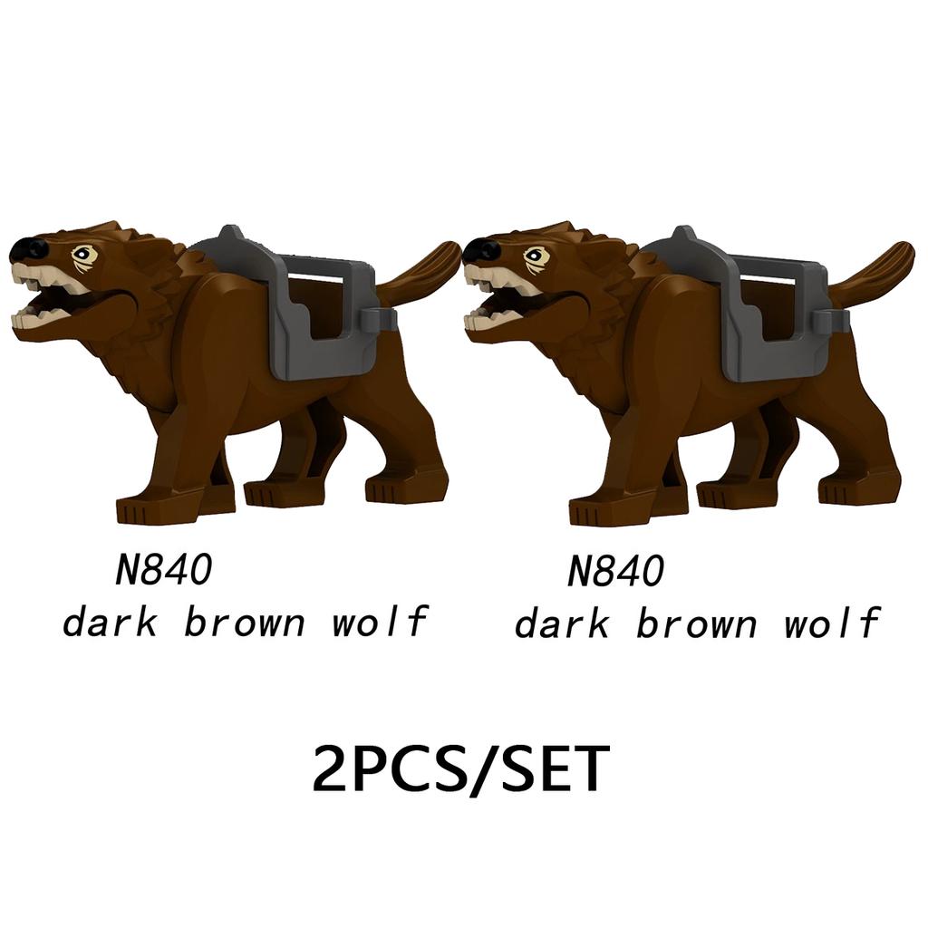 MOC Medeival Knights Horse Building Blocks Crow Wolf Warhorse Eagle Lion Green Dragon Warrior Bricks Toys Kids Gift