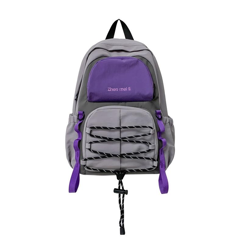 Schoolbag new outdoor light casual contrasting backpack large capacity simple leisure sports female student travel mountaineering bag