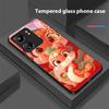 New Cartoon Snake For Xiaomi Redmi 13C Note13 12 Pro Plus 5G Note 9 13T Pro POCO X6 F5 F6 Black Tempered Glass Phone Case