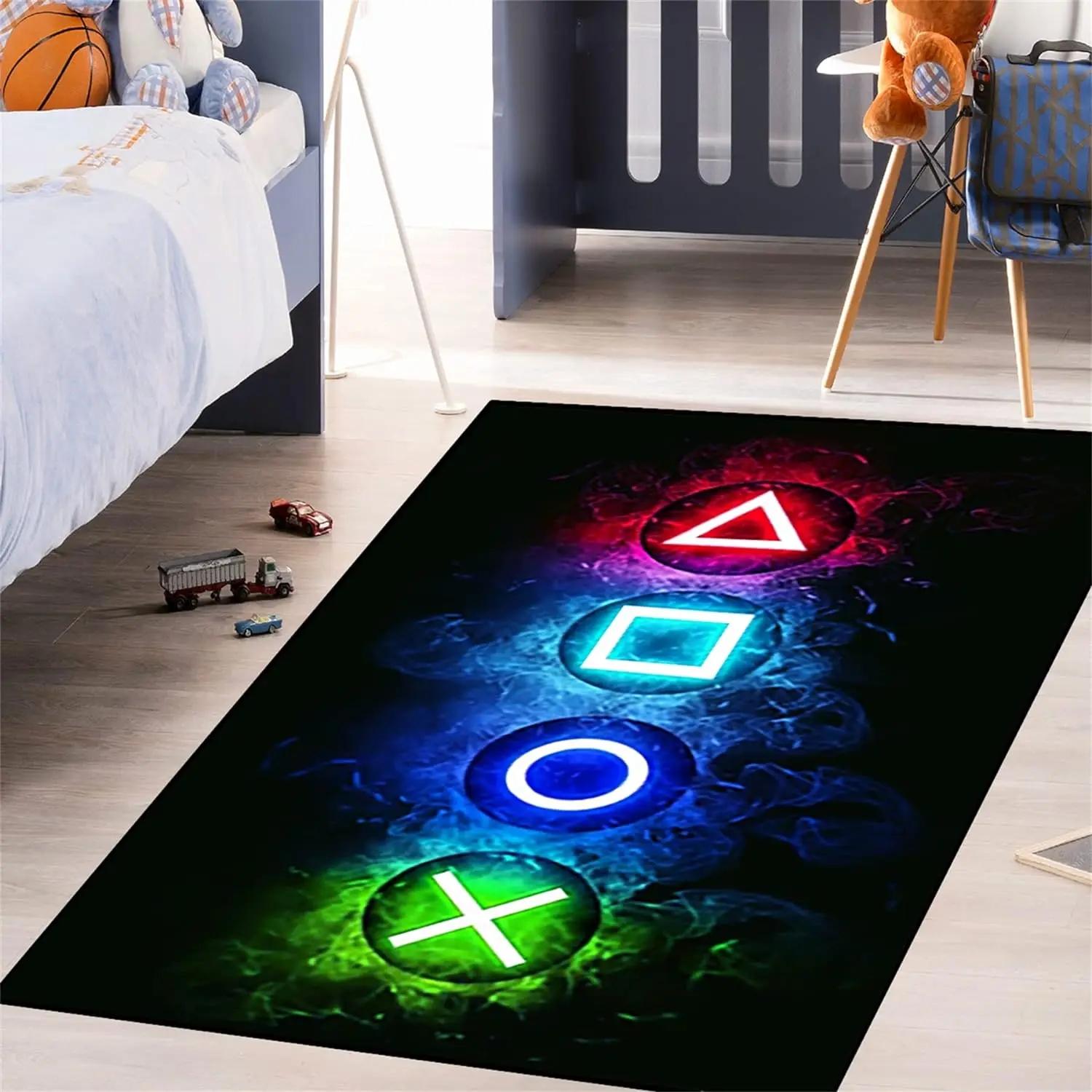 

Gaming Controller Carpet Large Area Big Rugs for Decorations Boys Gamer Living Room Hallway Balcony Runner Mats Bedroom Doormat 120*160cm