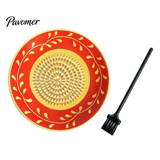 Gadget da Cucina in Ceramica Resistente Grattugia Aglio Zenzero, Piatto Trituratore Manuale 2-in-1 per Cucinare, Base Grattugia Verdure Piatta Portatile Facile da Pulire
