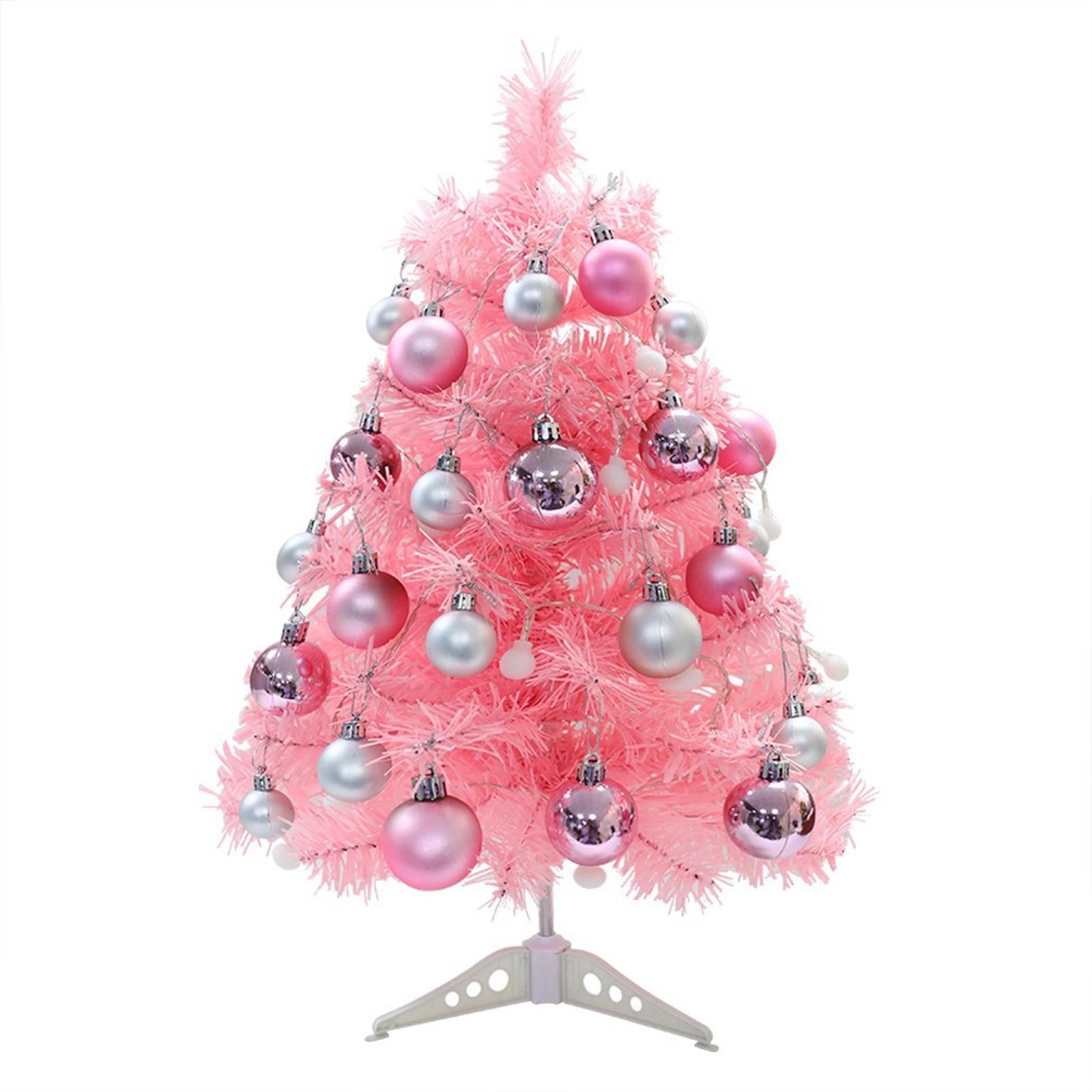 

60 см Рождественская елка Рождественский шар набор светящиеся елочные настольные украшения рождественские украшения One Size розовый