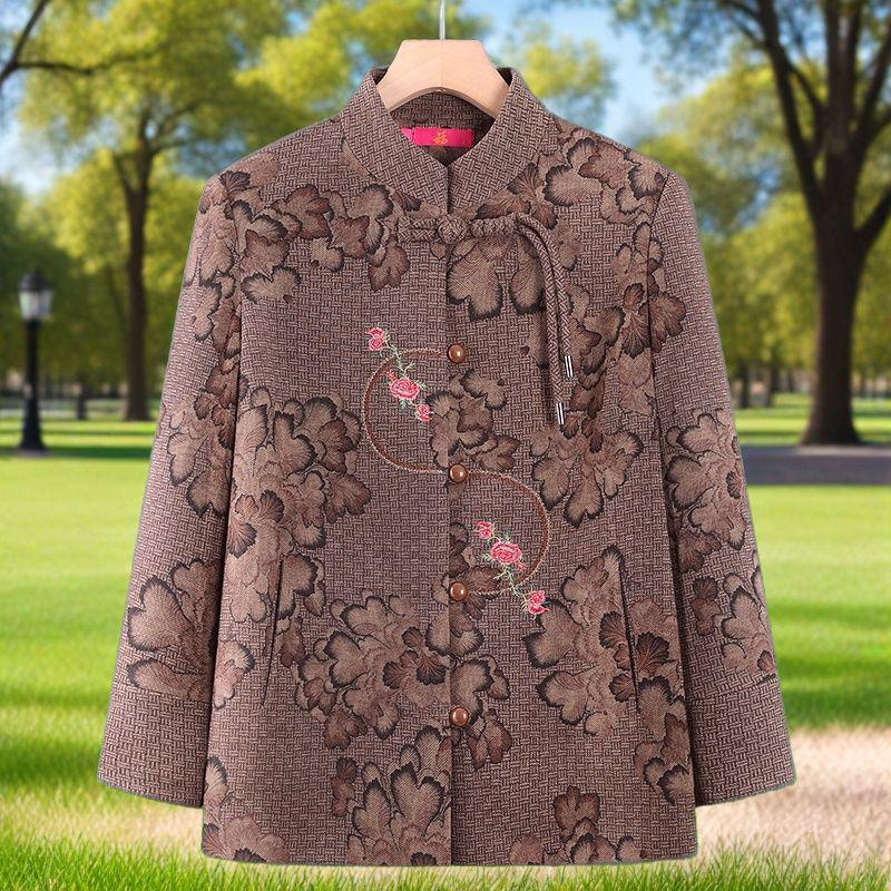 

Новая осенняя верхняя одежда в китайском стиле для мам среднего и пожилого возраста - Свободный топ для бабушки XL (Recommended 85-100 kg)