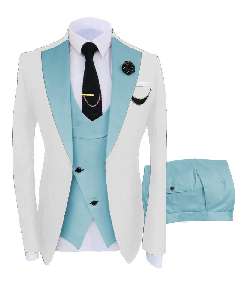 2025 European & American Men's Three-Piece Suit Set - Business, Banquet, or Groomsmen Attire