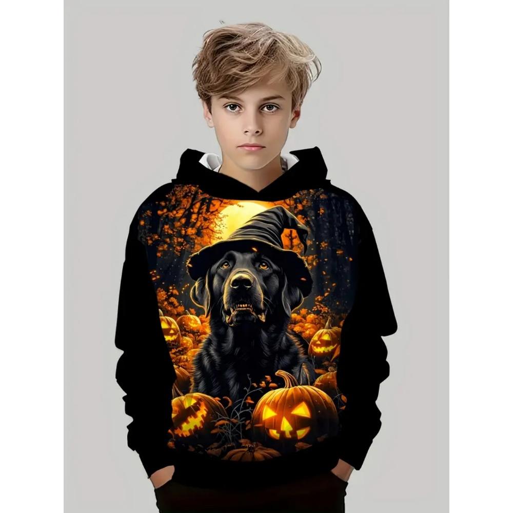Children's Hoodie Halloween Animals Cartoon 3d Print Boy Sweatshirt Fashion Comfortable Girl Clothes Holiday Children's Clothing