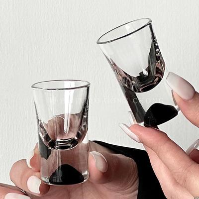 Black Iceberg Wine Glass Double-layer Rockery Small Glass Wine Wooden Frame Set Champagne Glasses Coctail Glasses