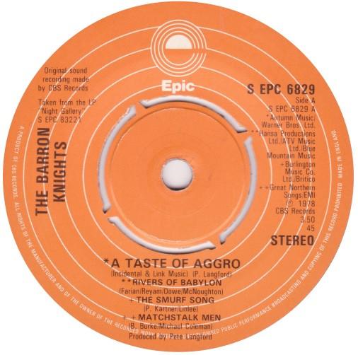 

7inch Record BARRON KNIGHTS A Taste Of Aggro SEPC6829 Epic 1978 UK Pop Used