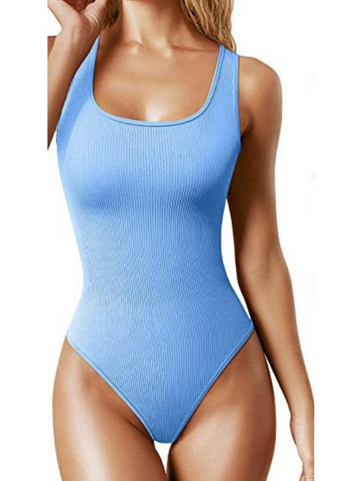 Damen Bodysuit mit tiefem Ausschnitt und ohne Ärmel