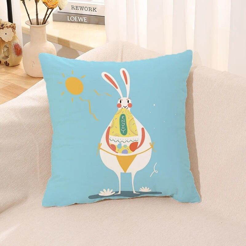 Easter Bunny Pillowcase Cushion Home Decor Office Bed Pillow Car Gift Decoration  Cover