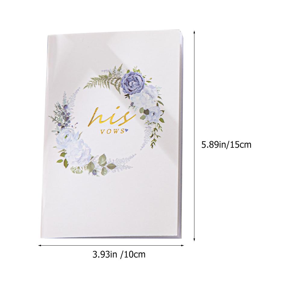  2 Pcs Wedding Vows Book Notebooks His Her Magazine Paper Booklet Lovers and Booklets