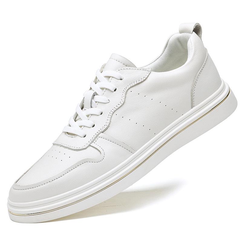 New Autumn Korean-Style Men s Casual Lace-up Cowhide Sneakers Size 38