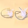 Vintage Exquisite Feather Headband Elegant Women Accessories Performance Show Crystal Sequin Masquerade Hair Band Rhinestone New