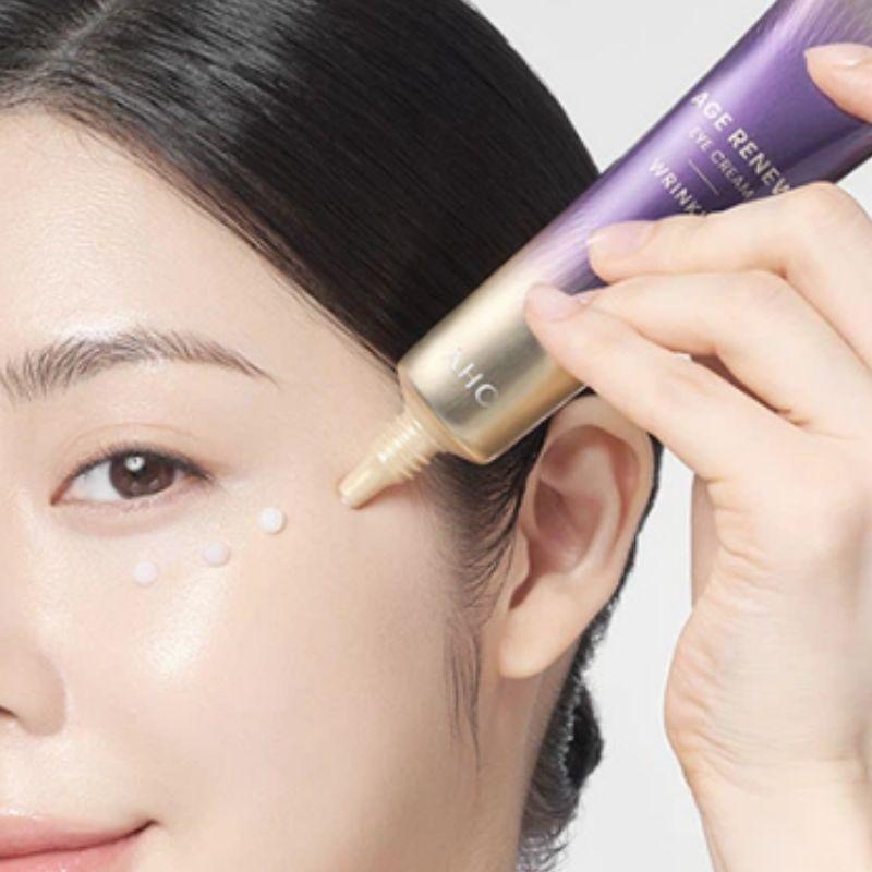 AHC Crema de Ojos Renovación de Edad Arrugas 30ml – Crema de Ojos Antiarrugas Reafirmante para Piel Hidratada y Juvenil