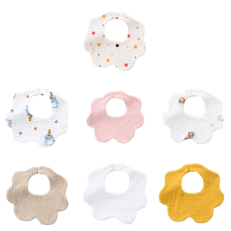 Baby Feeding Bibs 6 Thick Layer Burp Cloth Drool Bibs for 0-3Y Infant Gender Neutral Drooling Bib Newborns Shower Gift