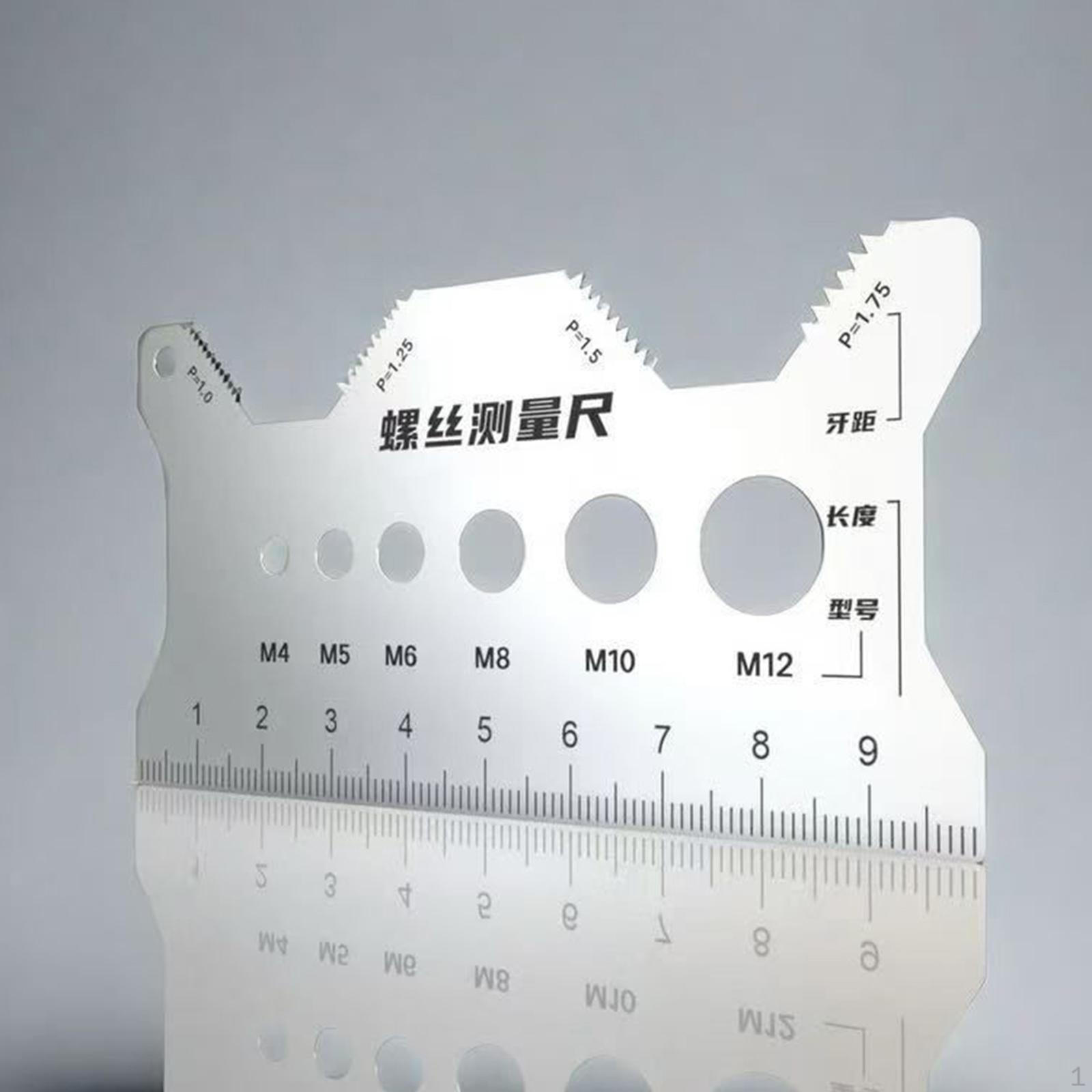 

Шаблон для болтов с резьбомером, Идентификация резьбы и размеров, Измерительный инструмент, Определение размера гайки