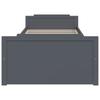 Vidaxl Bed Frame with Drawers, Dark Grey, Pine Wood, 90 X 200 Cm