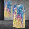Men Plus Size V Neck Sleeveless Tank Top Black Gold White Butterfly Printed