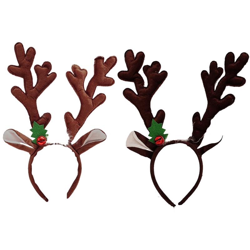 1 Stück Weihnachten Rentier Geweih Stirnband Elch Geweih Ohren Kopfreifen mit roter Glocke Weihnachtsfeier Haarschmuck Navidad 2025