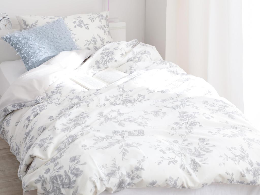 Francfranc Classic Flower Duvet Cover, Single, Gray, Floral Print, Monochrome Gray