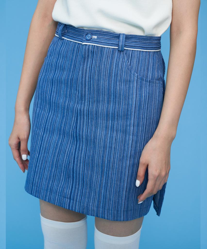 Ader Worldly Striped Denim Skirt