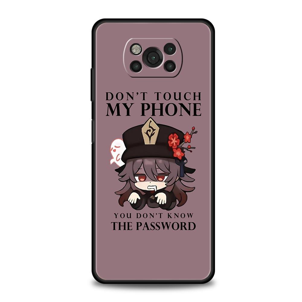 

Phone Case For Xiaomi Poco X6 X5 X4 Pro 5G X3 NFC F5 F4 M5 M4 M3 F3 GT C51 C50 C55 Black Cover Kawaii Cartoon Genshin Impact Poco M4 Pro