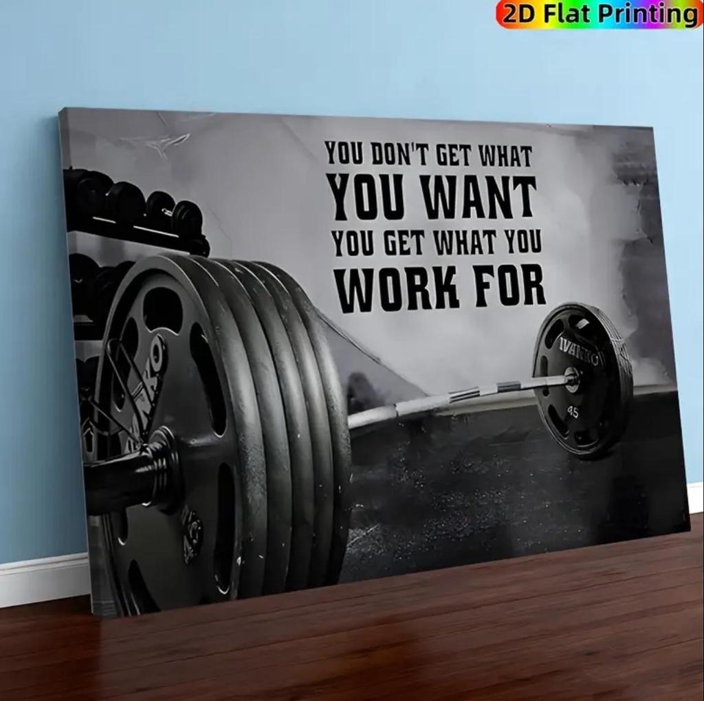 Barbell Gym Fitness Oil Painting - Wall Art for Living Room Decoration