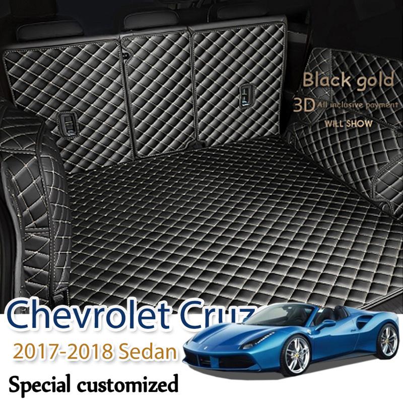 Leather Car Trunk Mats For Chevrolet Cruze 2017-2018 Sedan Rear Trunk Floor Mat Tray Carpet Mud