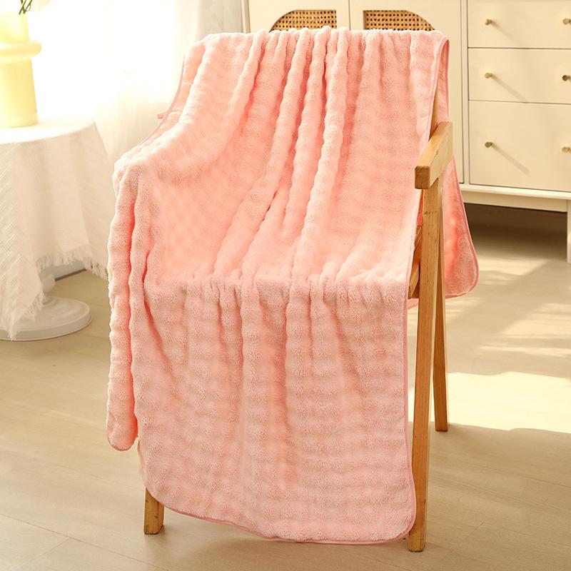 Quick-Dry Coral Fleece Bath Towel - Soft, Absorbent, Thickened for Home & Beach