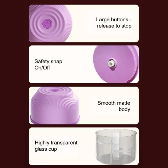 Elektrischer Mini-Knoblauchhacker USB Fleischwolf Leicht zu Reinigen Kompakt Tragbar Knoblauch Ingwer Zerkleinerer Küchenwerkzeug