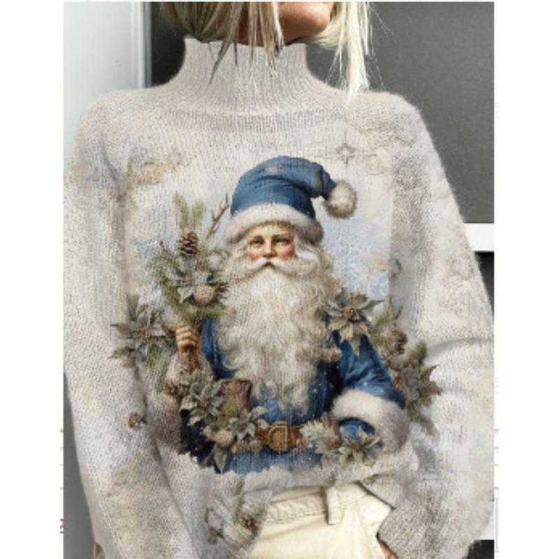 XS-6XL A Variety of Optional 2025 Latest Christmas Abstract Print Casual Outerwear Sweater