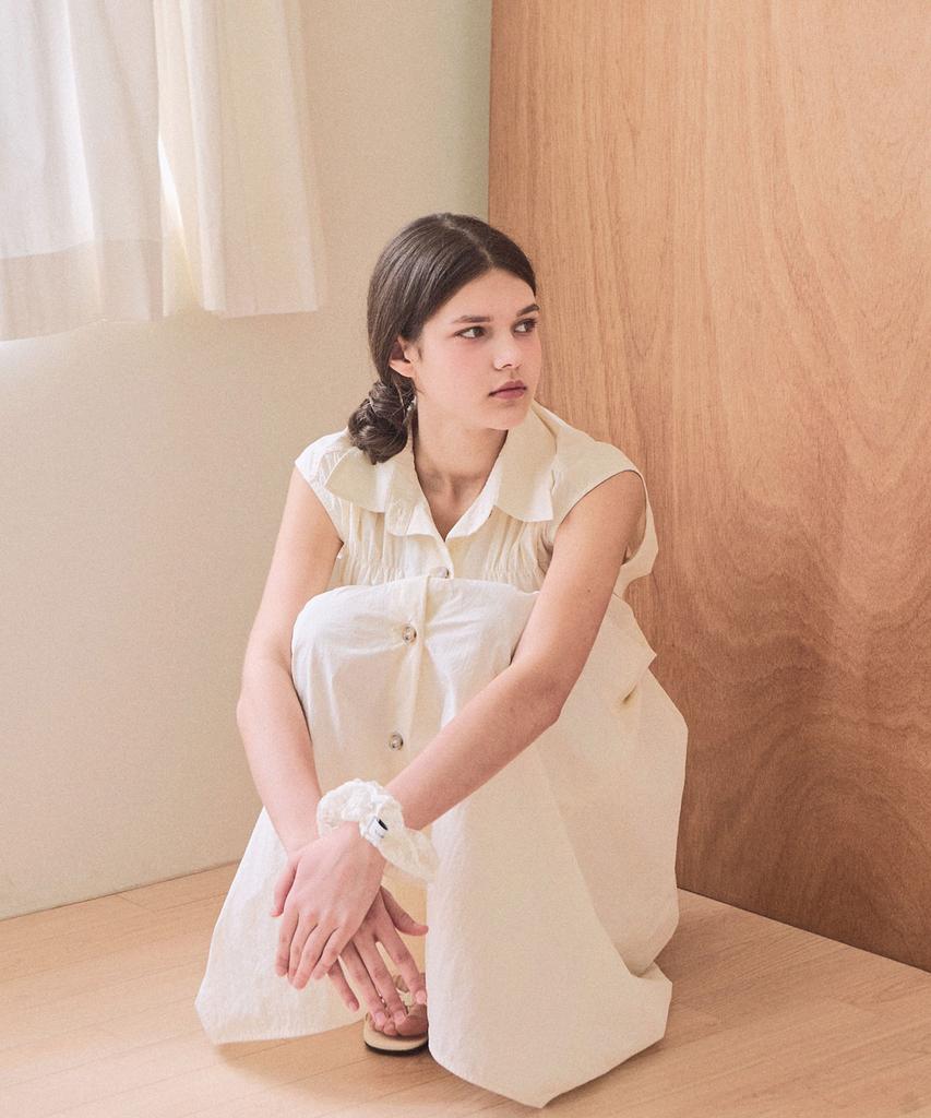 Slow Lolly Pintuck String Sleeveless Dress_2 Colors