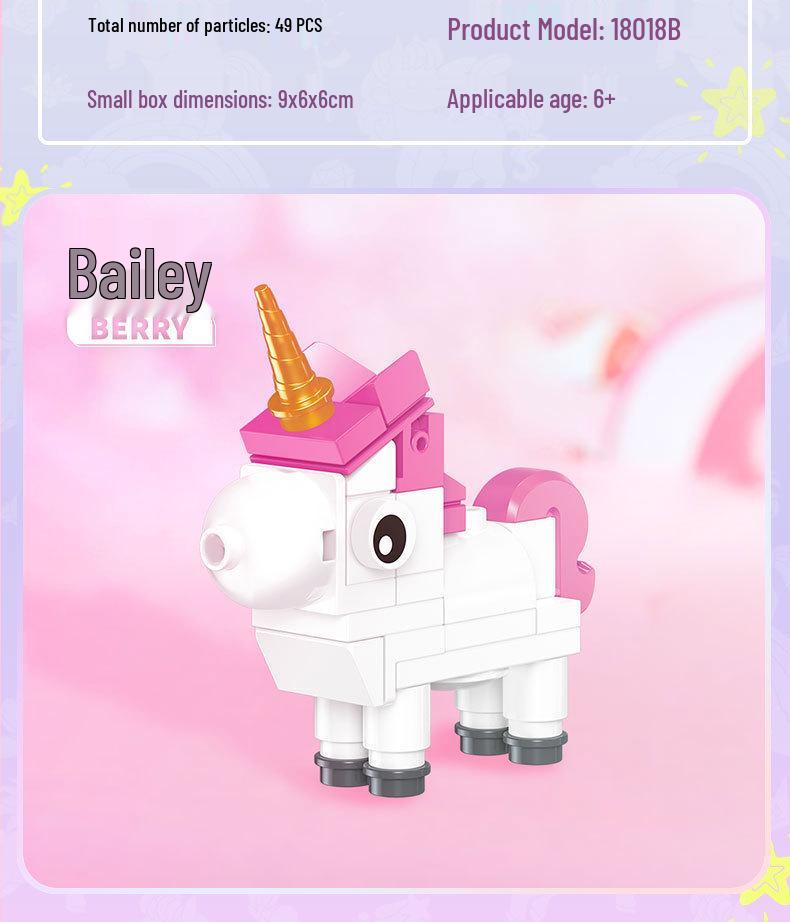 Xingbao Mini Cartoon Unicorn Rainbow Pegasus Building Blocks - 12 Styles