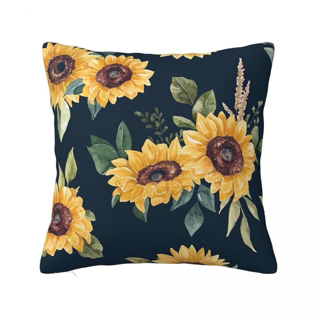 Fall Sunflower Floral Square Pillowcase Cushion Cover Pillow Case Throw Pillow Cover for Home Bedroom Car