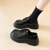 Platform British Style Small Leather Shoes 2025 New Autumn and Winter Lace-up Women's Shoes Single Shoes Versatile Black Loafers