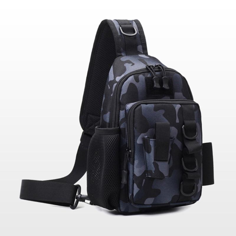 Fishing Tackle Storage Shoulder Bag Outdoor Fishing Shoulder Pack Comfortable Fishing Gear Carrying Bag with Rod Stand
