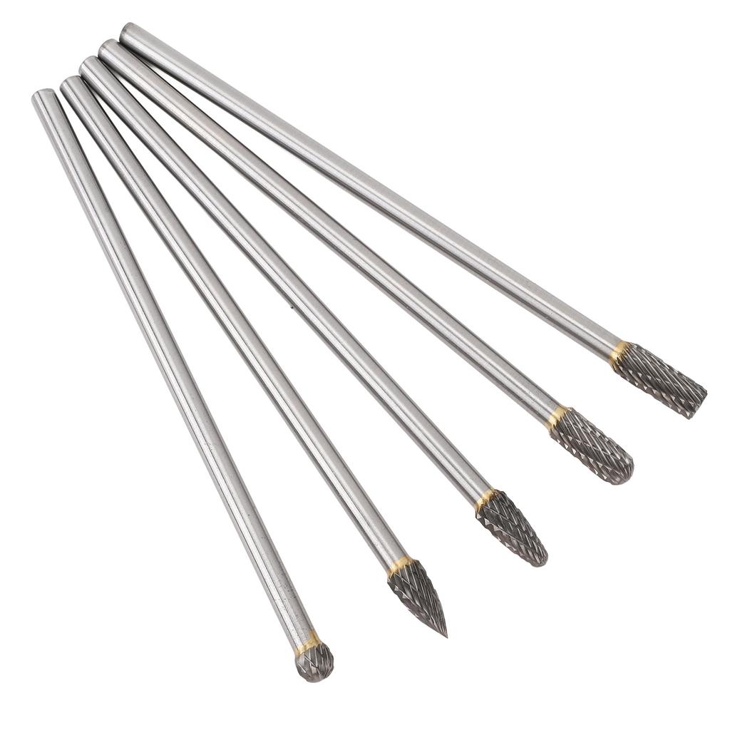 5pcs   Tool Carbide Burr Set 150mm Double Grain   Handle Alloy Impeller Polishing Tool for Chamfering Grinding Engraving