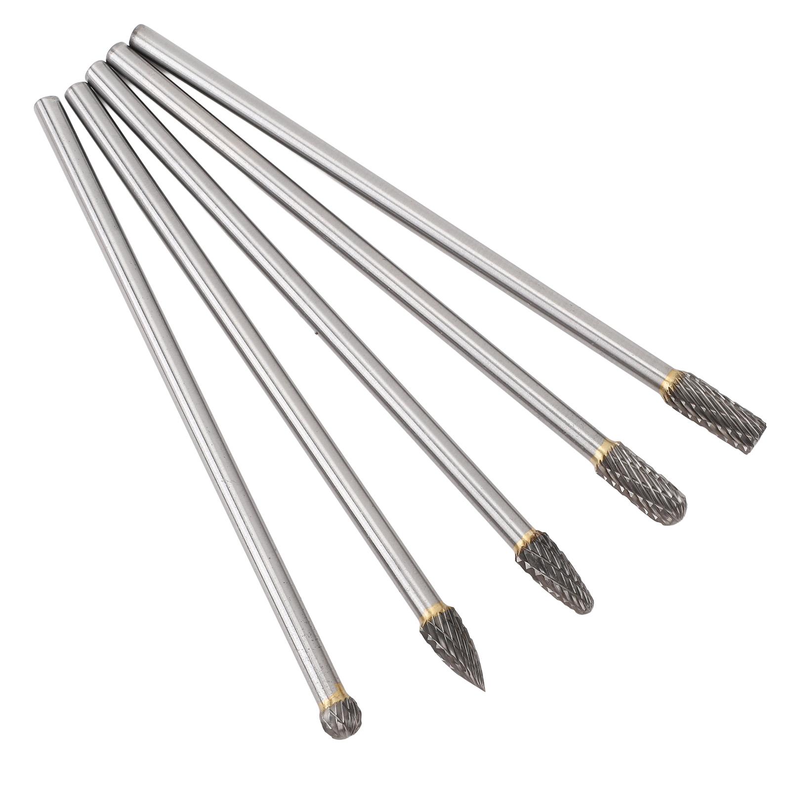 

5pcs Tool Carbide Burr Set 150mm Double Grain Handle Alloy Impeller Polishing Tool for Chamfering Grinding Engraving