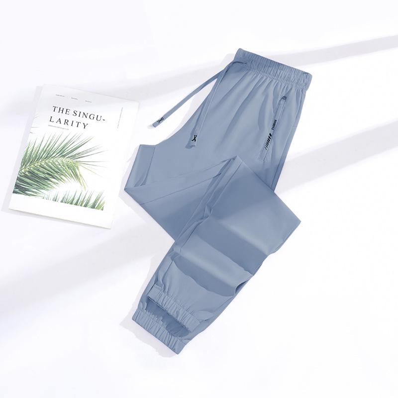 Unisex Ice Silk Sun Protection Quick-Dry Slim Wide-Leg Summer Pants