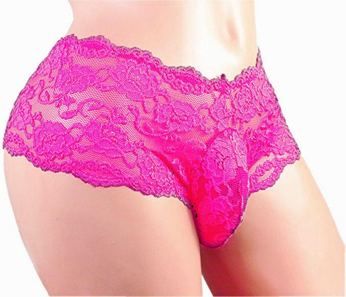 Men's Lace Boxer Briefs Sheer Floral Pattern Underwear Breathable Stretch Fabric Comfortable Fit for Performance and Daily Wear