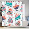 Blue Red White Cartoon Pattern Shower Curtain For Bathroom Home Decor Waterproof Washable Bath Linen 72X180Cm (Set)   Colorful C