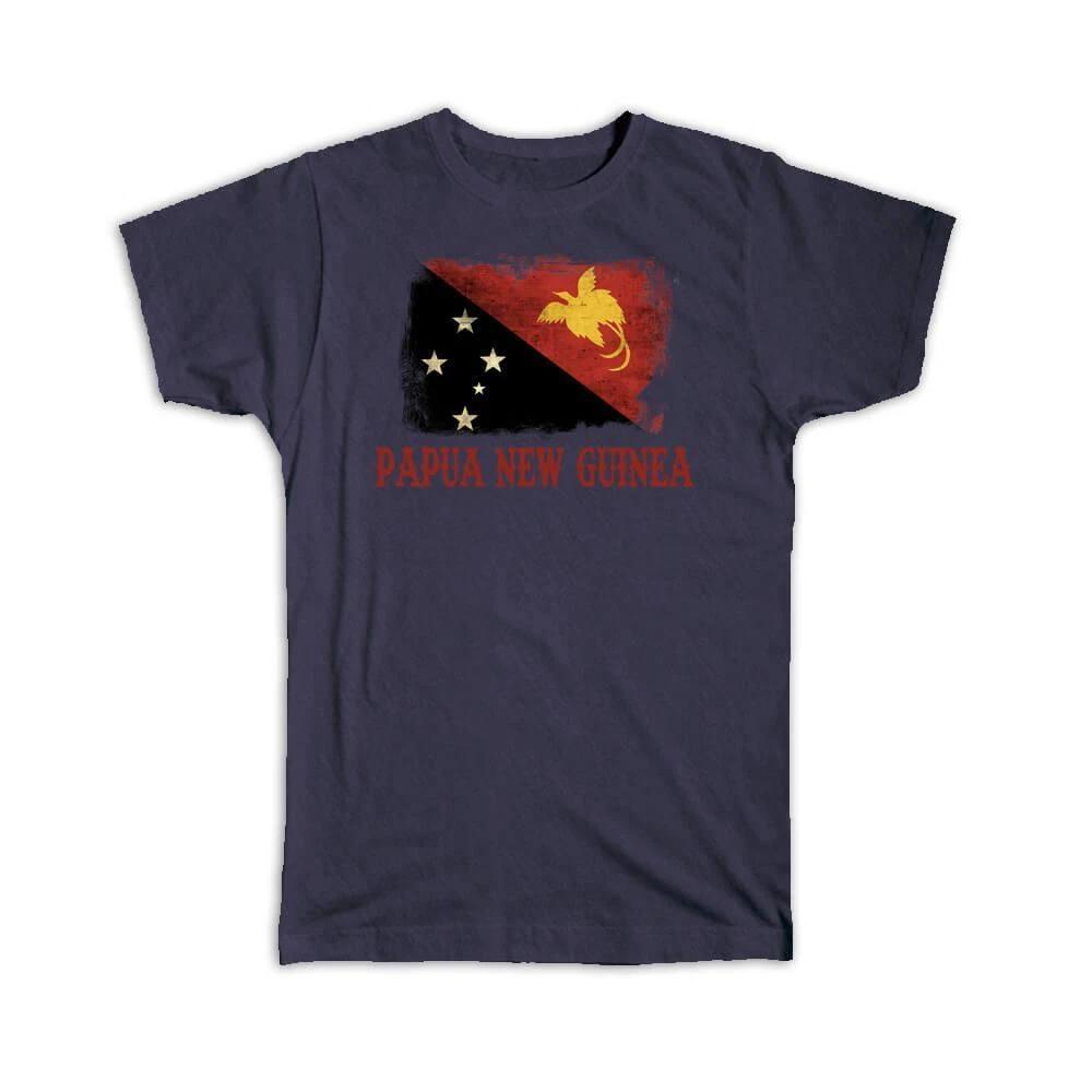 Gift T-Shirt : Papua New Guinea Guinean Flag Country Vintage National Souvenir XL