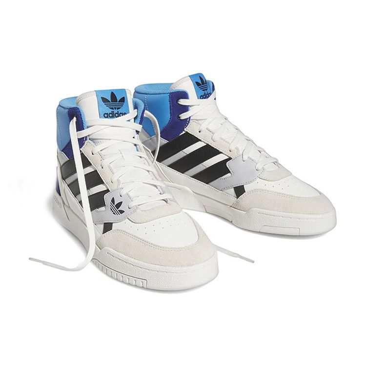 Adidas Originals Drop Step Durable Breathable Mid-Top Skate Shoes Unisex Sneakers White Blue Black GZ2572