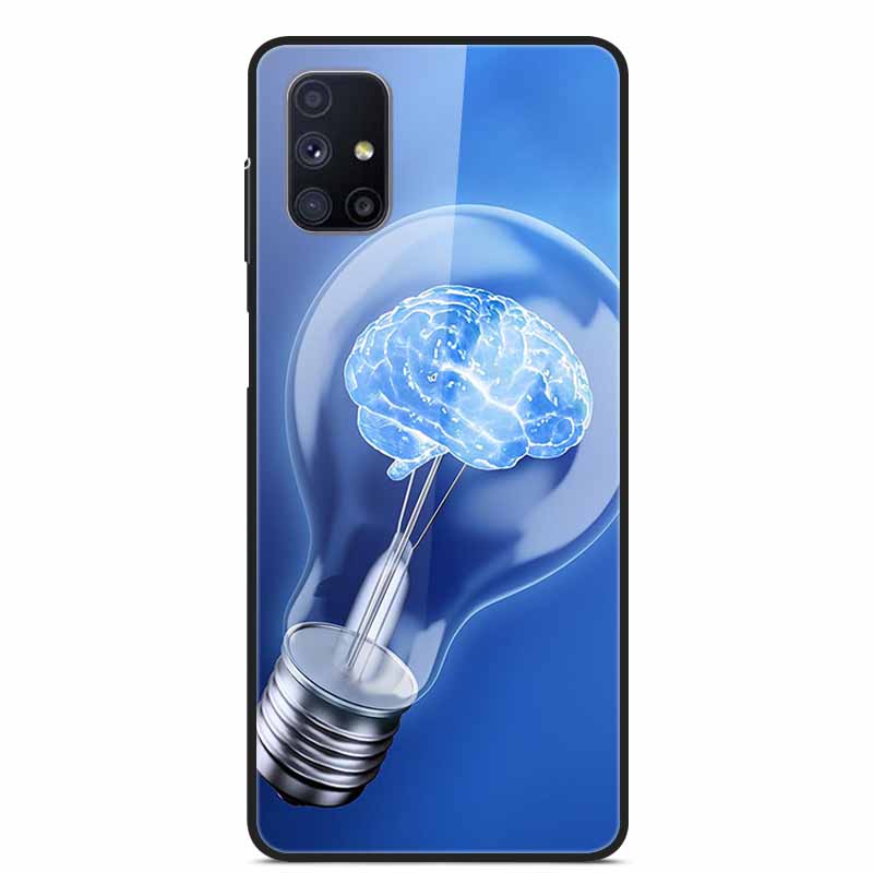 Glas-Rückseite für Samsung Galaxy M51 M31 Hülle Harte gehärtete Glas Hülle für Samsung A71 A51 Hülle A 51 71 M 51 31 Funda Coque