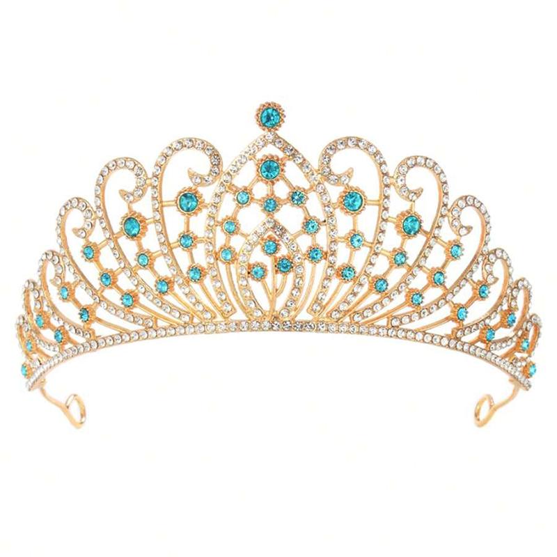 

Мода Барокко Роскошные Кристальные Тиары Корона Элегантные Водные Бриллианты Свадебные Аксессуары для Волос День Рождения Банкет Женский Ободок Корона
