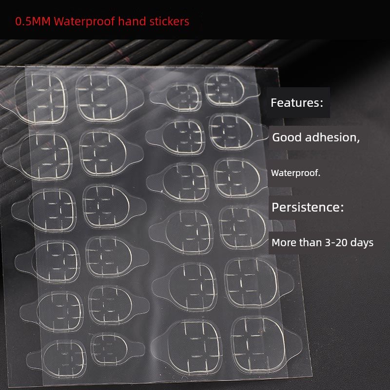 

Internet Celebrity Model Jelly Glue Nail Stickers Fake Nails Double-Sided Adhesive Wearable Nail Tip Patch Glue Long Lasting Waterproof High Viscosity Import yellow gum [double mask] 6 sheets/