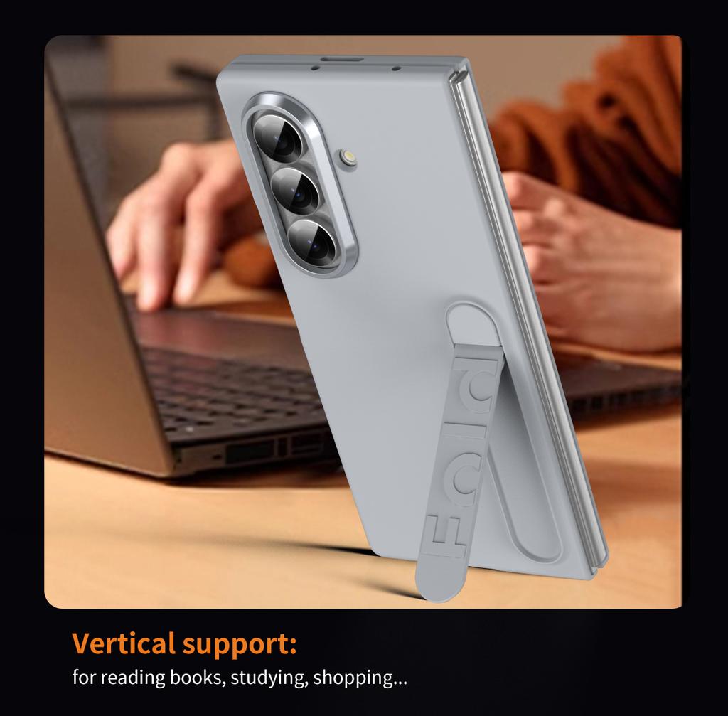 90° Flip Integrated Stand  Phone Case for Samsung Galaxy Z Fold 8 Ultra ZFold 8 WIDE 7 6 5 4 3 Metal Lens Frame Holder Pc Shell