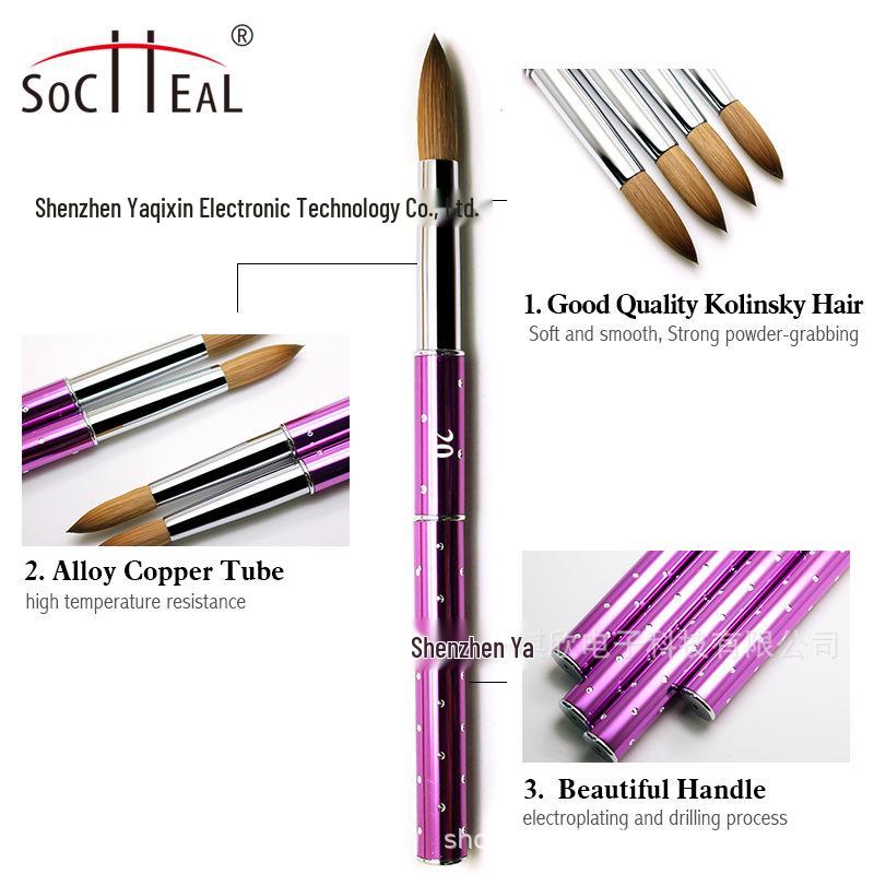 

Purple Metal Nail Art Brush with Crystal Handle (Sizes 8#-22#)